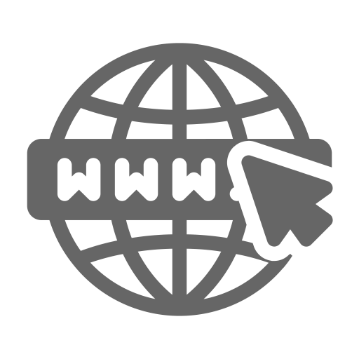 Domain name icon with globe and www
